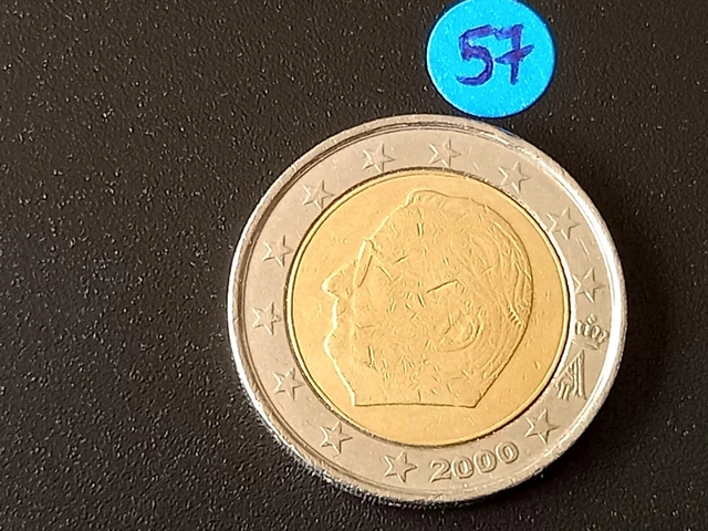 PIÈCE BI MÉTALLIQUE de 2 Euros Belgique 2000 FAUTÉE côté avers EUR 14